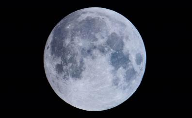 Full moon, night, space
