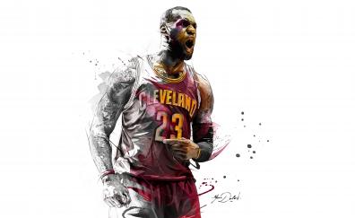 Lebron James, basketball player, artwork