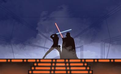Star Wars: The Empire Strikes Back, fight, silhouette