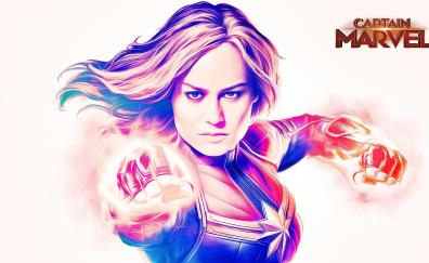 Captain Marvel, Brie Larson, 2019 movie, fan art