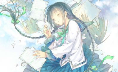 Sleep, cute, anime girl, artwork