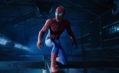 Spider-man, in the warehouse, video game, art