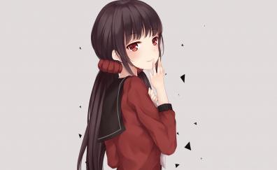 Red eyes, anime girl, Maki Harukawa, Danganronpa