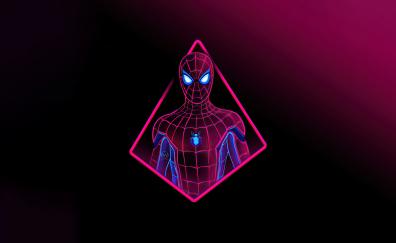 Neon art, spider-man, art