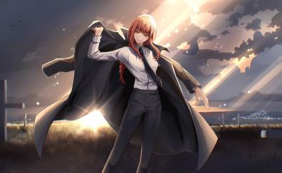 Redhead, girl anime, original, Genshin Impact