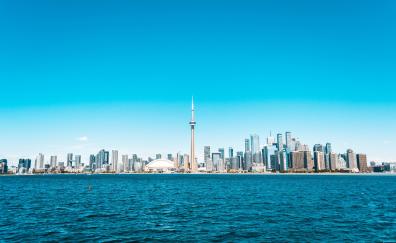 Sunny day, cityscape, Buildings, city, sky, Toronto