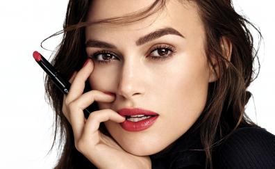Actress, red lips, Keira Knightley