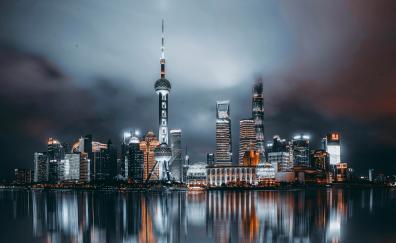 Shanghai, cityscape, night