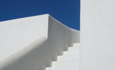 White stairs, clean white apartment
