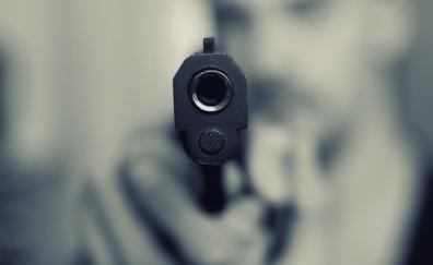 Pistol, gun, close up, blur