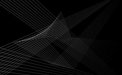 White geometry shapes, lines, dark