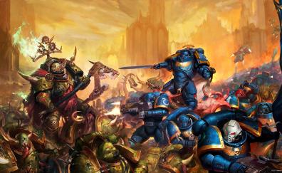 Warhammer 4k, warriors, video game, art