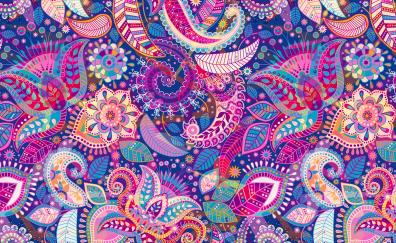 Flowers, pattern, vibrant and colorful