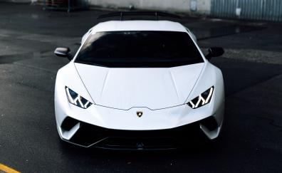 Lamborghini Aventador, front-view, white car