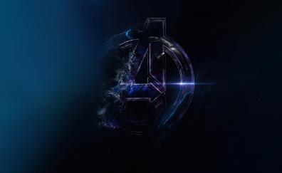Avengers: Infinity War Saga, dark, logo, Marvel