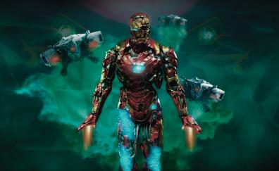 Superhero, zombie iron man, artwork
