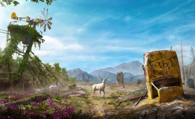 Landscape, deer, video game, Far Cry New Dawn