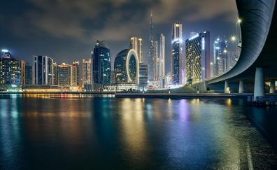 Night view of Dubai, cityscape
