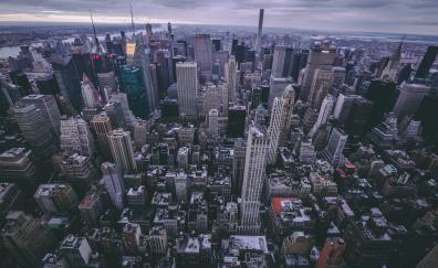 New york, city, buildings, aerial view