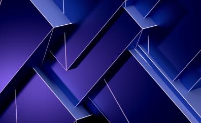 Pattern, white lines, blue background, geometry, abstract