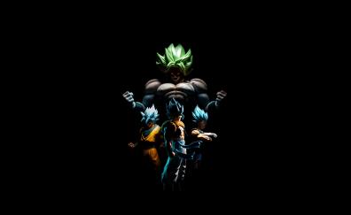 Goku and Broly, Vegeta, Gogeta, dark