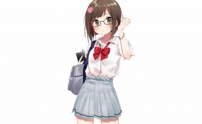 Cutie, anime girl with glasses, original