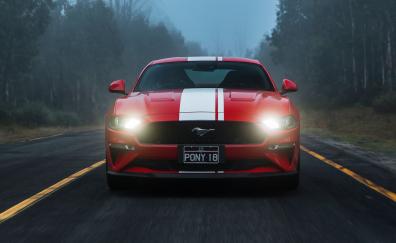 Ford Mustang GT, sports car, red