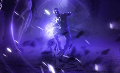 Black Panther, purple theme, artwork