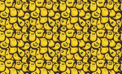 Yellow ghosts pattern, abstract