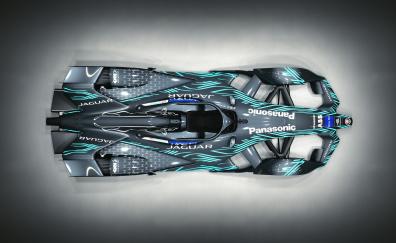 Jaguar I-Type 3, Formula E Race Car, top view, 2018