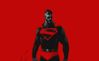 Red superman, fan art, minimal