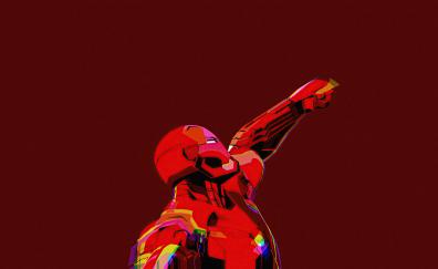 Iron man, minimal art, 2022