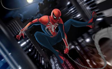 Artwork, swing, marvel, Spider-man