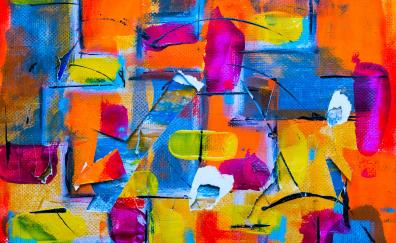 Canvas, brush strokes, artwork, colorful