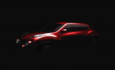 Nissan Juke, red car, portrait