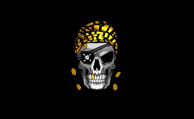 Pirate's skull, gold