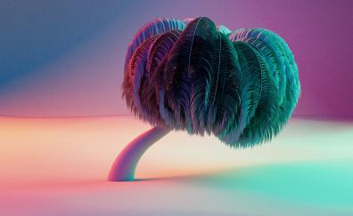 Digital art, gradient, palm tree
