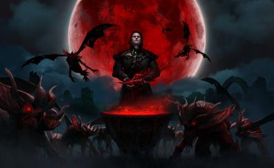 2019, red moon and monsters, Gwent: The Witcher Card Game, Video game