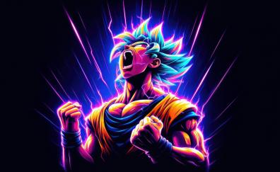 Son Goku ultimate form, powerful anime, fan art