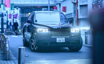 Luxurious car, headlight, Rolls-Royce Cullinan