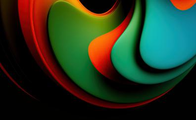 Abstract, curvy shapes, colorful