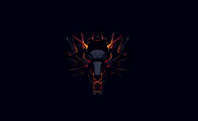 Witcher, skull, logo, dark