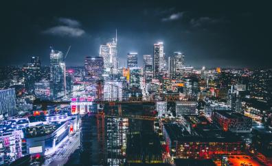 Buildings, night, Los Angeles