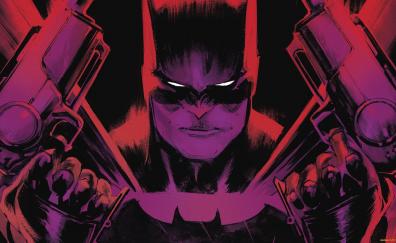Batman, red-purple, superhero, comics, confident, art