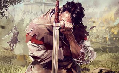 Kingdom Come: Deliverance, video game, warrior, sword, art