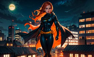 Batgirl, beautiful and bold superhero, artwork