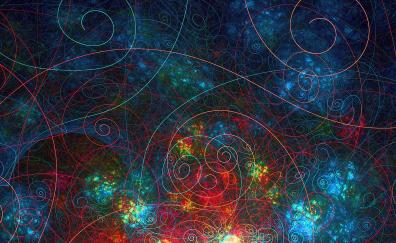 Fractal, abstraction, bright, lines and curves