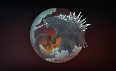 Godzilla, monster, creature, artwork