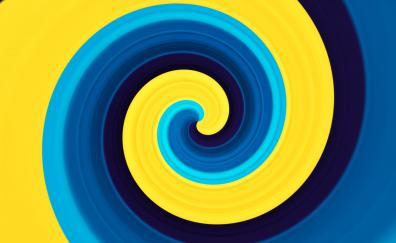 Blue-yellow swirl, abstract
