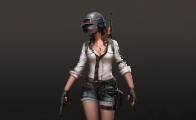 PlayerUnknown's Battlegrounds, woman with guns, artwork
